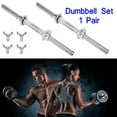thumbnail image 3 of SAYFUT 17.77''/ 45cm Dumbbell Bars Chrome Dumbbell Handles Weight Lifting Spinlock Collar Set for Gym Barbells Dumbbell Bars Strength Training, Safety nut, 3 of 7