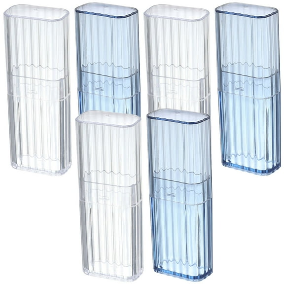Mini Travel Cotton Swab Case 6pcs Clear Storage Box Portable Holder Small Organizer for Cotton Swabs and Sundries