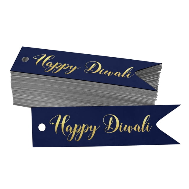 Inkdotpot Pack Of 50 Happy Diwali Favor Paper Tags Craft Real Gold Foil Hang Tags