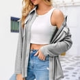 thumbnail image 1 of Camisa Camisas con botones para mujer, estilo casual, de punto gofre, suaves, sueltas, cómodas, chaquetas, tops Cgtredaw Gris T M para Mujer, 1 of 5