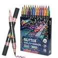 thumbnail image 4 of 24 Pcs Dual Tip Glitter Markers Set 24 Colors Metallic Brush Art Marker Pens 10ml Large Capacity for Journaling Doodling Scrapbooking Card DIY Painting Crafts Multi, 4 of 9
