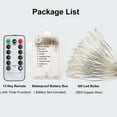 thumbnail image 6 of Gluaae 2 Pack 200 LED Fairy Lights Battery Operated, 66Ft Christmas Lights with Remote, 8 Modes Copper Wire Twinkle Lights for Bedroom Centerpiece Patio Indoor Outdoor Gift Decor (Cool White), 6 of 8