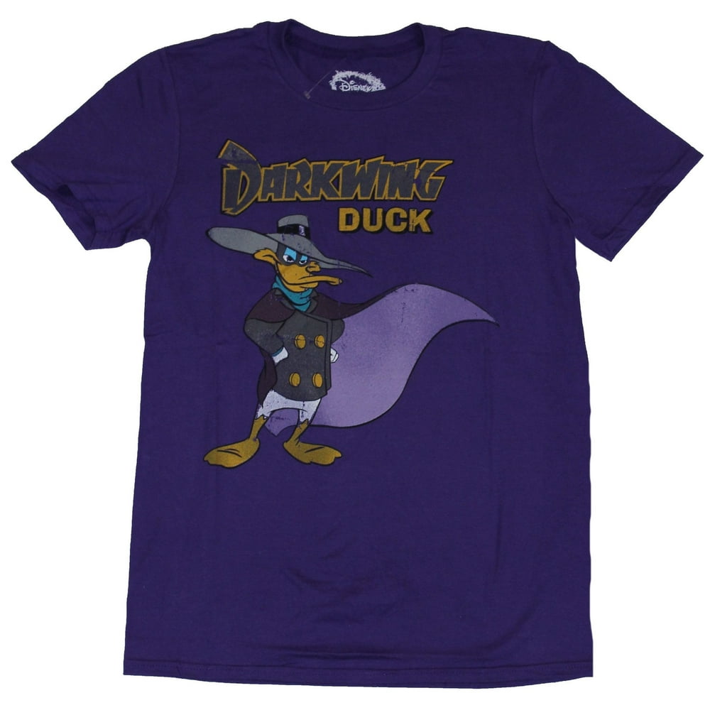 Ducktales - Darkwing Duck (Disney) Mens T-Shirt - Dark Wing Duck Stands Proud Under Logo (Small