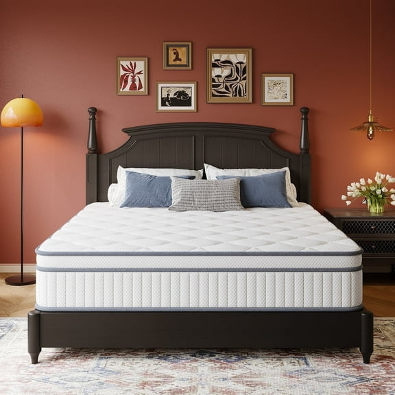 Queen Mattress 10 inch, Queen Size Hybrid Cooling Gel Memory Foam and Innerspring Box Spring Mattress in a Box
