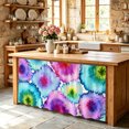thumbnail image 5 of Abstract Tie-dye Sink Skirt for Bathroom, Self-Adhesive Under Sink Curtain, Modern Colorful Geometric Gradient Hide Pipes & Storage Fabric Cabinet Skirt Cover for Kitchen Laundry 32"x55", 5 of 8