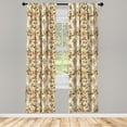 thumbnail image 4 of Ambesonne Autumn Window Curtains, Seasonal Fruits and Leafs, Each 28" W x 63" L, Sepia Multicolor, 4 of 4
