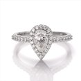 thumbnail image 2 of Stunning 5x8mm Moissanite Ring - Pear Shape, Solid 925 Sterling Silver | Ideal for Wedding & Engagement, 2 of 6