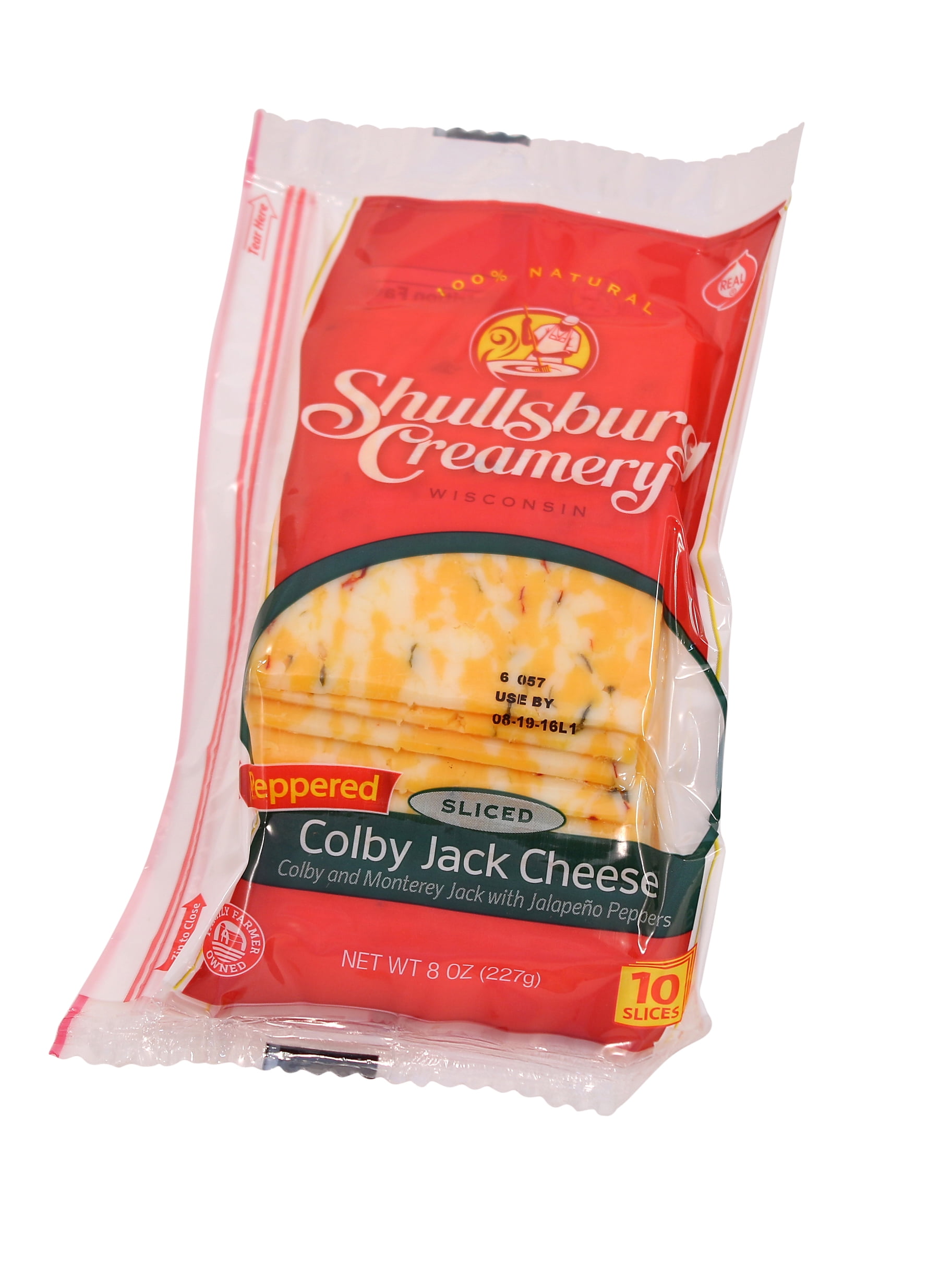 Shullsburg Wisconsin Cheese Peppered 100 Natural Marble Jack Cheese, 8