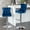 Blue, variant on Adjustable Height Velvet , Purple, Base, Backed, Of 2 For Pub Kitchen Island Dining Room Stable With Back Support, 25 - 33 Inch Seat Height,