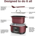 thumbnail image 2 of Ninja MC1000 Foodi Possible Cooker PRO 8.5 Quart Multi-Cooker, with 8-in-1 Slow Cooker, Dutch Oven, Steamer, Glass Lid Integrated Spoon, Nonstick, Oven Safe Pot to 500°F Cherry Tarte, EASY CLEANUP, 2 of 5
