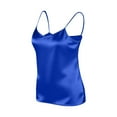 thumbnail image 6 of purcolt Womens Silk Stain Camisoles Soft Crew Neck Spaghetti Straps Cami Tops Loose Sleeveless Blouses Tank Shirt, 6 of 9