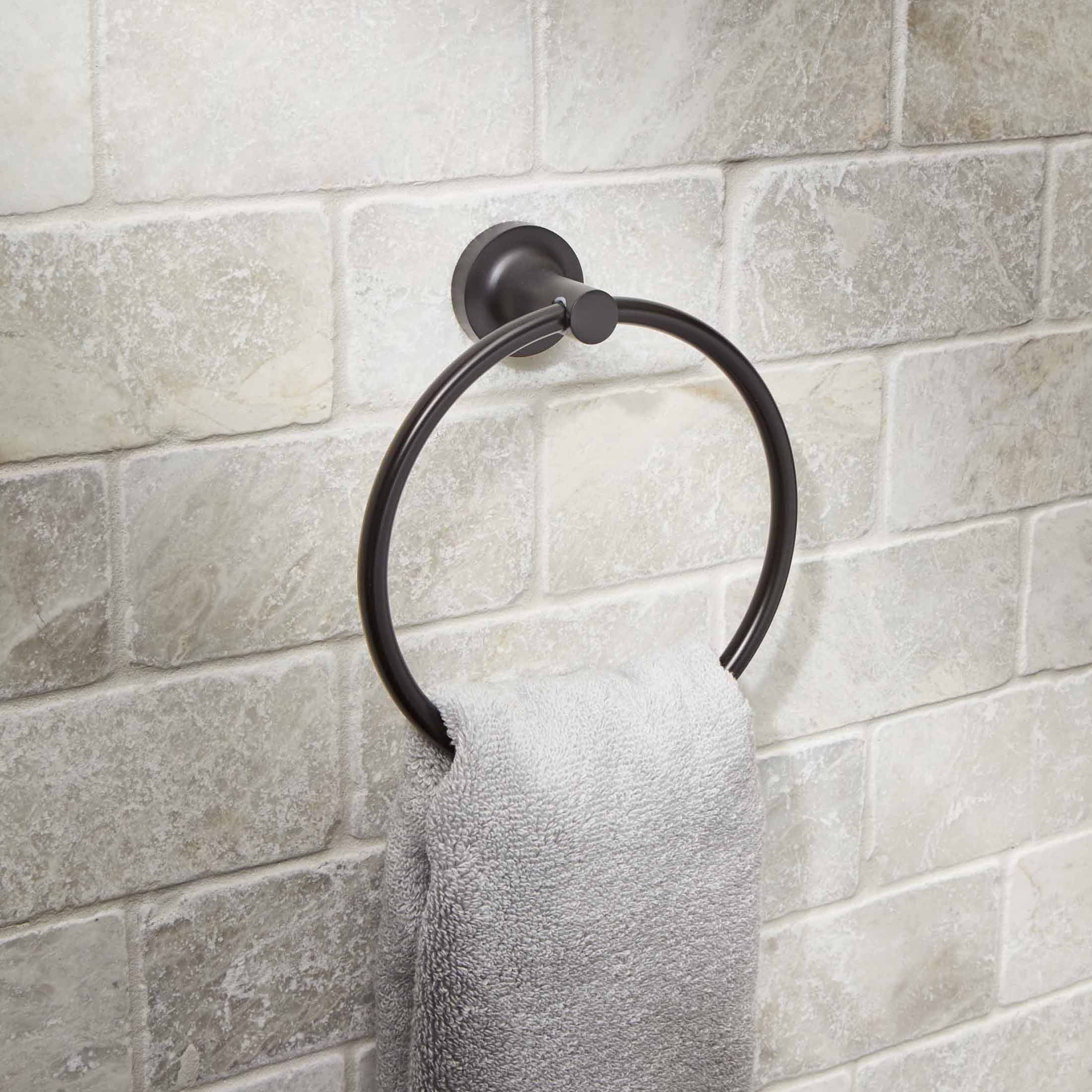 Better Homes & Gardens Clean Modern Wall Mount Towel Ring, Matte Black