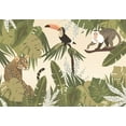 thumbnail image 2 of Animal Wallpaper Wall Mural - Abstract Jungle With Animals, 2 of 5