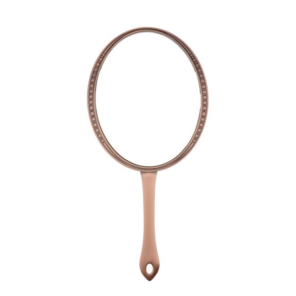 Espejo ovalado en relieve shamjiam espejo de mano de maquillaje Bronce rojo 14 x 16.5 cm