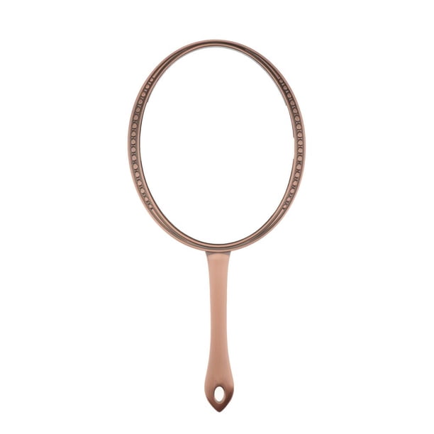 Espejo de tocador de viaje con espejo cosmético relieve de 7 '' con orificio para colgar Bronce rojo Colcomx espejo de mano de maquillaje