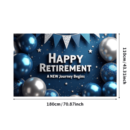 LUUFILx Happy Retirement Party Banner Balloon Decoration Backdrop Background Celebration Floral Supplies Event Props Festive Banners Decorations