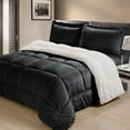 thumbnail image 3 of cathay home Ultra-Plush Mink Faux-Suede and Sherpa 3-piece Comforter Set, 3 of 5
