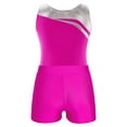 thumbnail image 3 of renvena Gymnastics Leotards for Girls Biketards with Shorts Practice Outfits Sleeveless Ballet Dance Size 6-14 Rose 8, 3 of 7