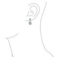 thumbnail image 3 of Bling Jewelry Oval Bridal Prom Crown Drop Dangle CZ Stud Earrings Rhodium Plated, 3 of 6