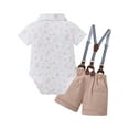 thumbnail image 5 of SANMIO Baby Boy Clothes Summer Suits Short Sleeve Bodysuits+Bowtie+Suspender Shorts Infant Gentleman Birthday Wedding Outfits, 5 of 14