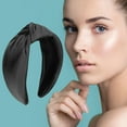 thumbnail image 2 of Unique Bargains 1 Pc Solid Tie Wide Headbands for Women Black, 2 of 6