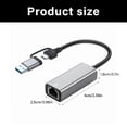 thumbnail image 5 of Two USB C and USB A Ethernet Adapter 1/2.5Gbps Gigabit Converters Plugs and Play Design For Multiple OS, 5 of 9