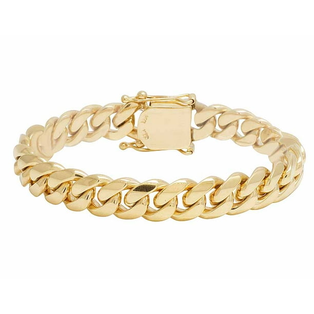 Jewelry Unlimited 14k Men S Solid Yellow Gold Miami Cuban Link Bracelet 11 5mm 8 In Walmart Com Walmart Com