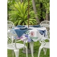 thumbnail image 3 of Outdoor Tablecloth with Umbrella Hole for Patio/Picnic/Party/Camping, Spring Flowers Waterproof Table Cloth Round Cover Washable, Watercolor Floral Butterflies Botanical (Dia 54"), 3 of 8