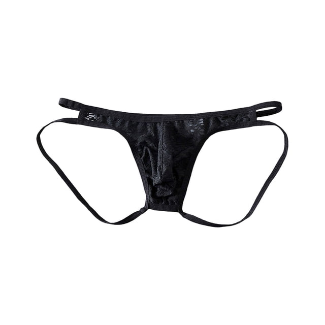 Men's Underwear For Everyday Comfort Sheer Lace Low Rise Thong With Breathable Mesh And Delicate Knit Design