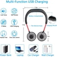 thumbnail image 5 of Ventilador de cara TUNC USB manos libres portátil Mini ventilador de refrigeración negro Sencillez, 5 of 5