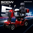 thumbnail image 4 of QEEKA Mobility Scooter,4 Wheels Mobility Scooter for Adults Seniors, Electric Folding Wheelchair Device for Travel,3-Speed Travel Long,Red, 4 of 11