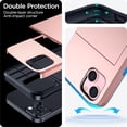 thumbnail image 3 of 𝟐𝟎𝟐𝟒 𝗡𝗘𝗪 iPhone 15 Plus Case with Card Holder - Wireless Charging Compatible iPhone 15 Plus Wallet Case with Hidden Card Slot for Women and Men (Pink Gold), 3 of 14