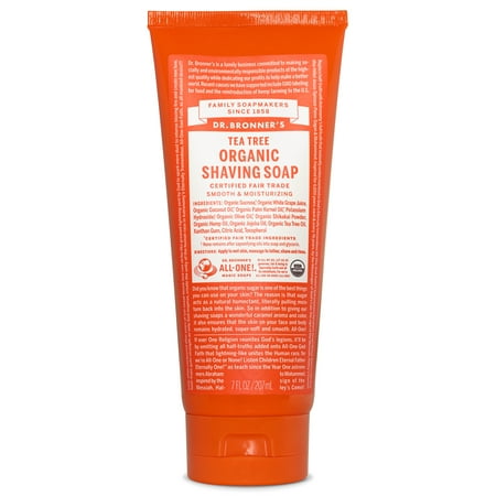 Dr. Bronner's Tea Tree Shaving Soap - 7 oz (Best Shave Cream For Electric Razor)
