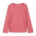 thumbnail image 4 of THDHVS Girls Shirts Kids Long Sleeve Pullover Spring Fall Casual Crewneck Solid Tops Blouses 5-14 Years, 4 of 8