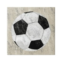 Stupell Industries Rustic Sports Soccer Ball Abstract Painting Gallery Wrapped Canvas Art Print Wall Art, 17 x 17