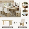 thumbnail image 2 of MAYEERTY Modern 7-Piece Dining Table Set with 6 Upholstered Chairs, Natural, 2 of 9