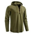 thumbnail image 2 of pstuiky Camisas casuales de manga larga para hombre, Top informal con capucha y cordón de manga larga de color liso a la moda para hombre salir tops xl, 2 of 9
