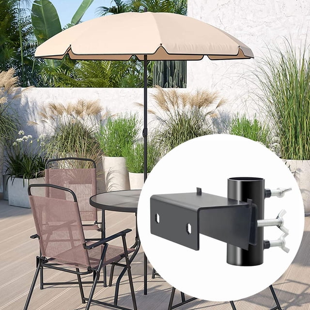 Soporte ajustable para sombrilla de patio, abrazadera para sombrilla de patio, soporte ajustable para de terraza, para postes de piscina, balcón y Diámetro 36 cm