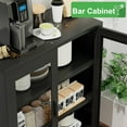 thumbnail image 4 of Metal Coffee Bar, Sideboard Buffet Cabinet, 40'' H Kitchen Storage with Adjustable Shelf, for Pantry, Kitchen, Bar, Dining Room, Entryway(Black, 40"), 4 of 6