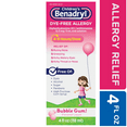 thumbnail image 2 of Children's Benadryl Dye-Free Allergy Liquid, Bubble Gum Relieves Symptoms Due to Upper Respiratory Allergies, Including Runny Nose, Sneezing and Itchy Nose , 4 fl. Oz ( Pack of 3), 2 of 5