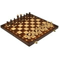 Handmade European Wooden Chess Set with 16 inch Board and Hand Carved