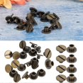 thumbnail image 5 of 30 Set Book Rivets Knurling Flat Brass Leather Binding Button Tack 9.5x4mm Nail 4mm Screw(Bronze ), 5 of 5