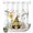 White, variant on No Hook Shower Curtain, Yellow Gnomes Shower Curtains for Bathroom with See Through Top Window, Bees Spring Floral Daisy Branches Waterproof & Washable Bath Curtain Standard 72"x72"