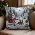 thumbnail image 2 of Xuniizn Christmas Pillow Covers 18x18 inch Xmas Decorations Soft Plush Faux Fur Wool Christmas Throw Pillow Cases Winter Holiday Decor for Sofa Living Room, 2 of 7