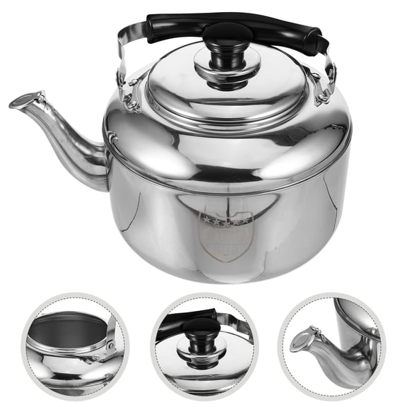 LEDMOMO Stainless Steel Whistling Teakettle, Silver, Fast Heating, Multi-Heat Source