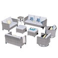 thumbnail image 2 of Ovios 8 Pieces Outdoor Patio Furniture with Swivel Rocking Chairs All Weather Wicker Patio Sectional Sofa Conversation Set, 2 of 3