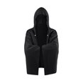 thumbnail image 2 of Guardoinrt Lightweight Beach Poncho Bathrobe Quick Drying Microfiber Towel Adjustable Sun Protection Cape Surf black, 2 of 6