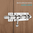 thumbnail image 5 of 4.13" Heavy Duty Barrel Bolt Latch, 304 Stainless Steel Slide Bolt Gate Lock with Padlock Hole, Security Door Latch Hardware for Barn, Fence, Shed, and Garage, 5 of 9