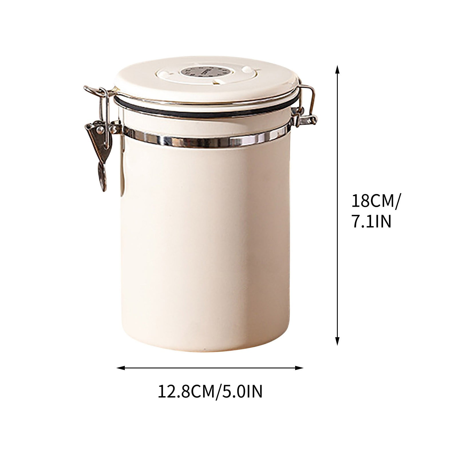 Matoen Coffee Canister Storage Container - Stainless Steel Airtight Coffee Bean Storage Grounds Container, Kitchen Food Container Jar for Cereal, Sugar, Tea, 1.8L