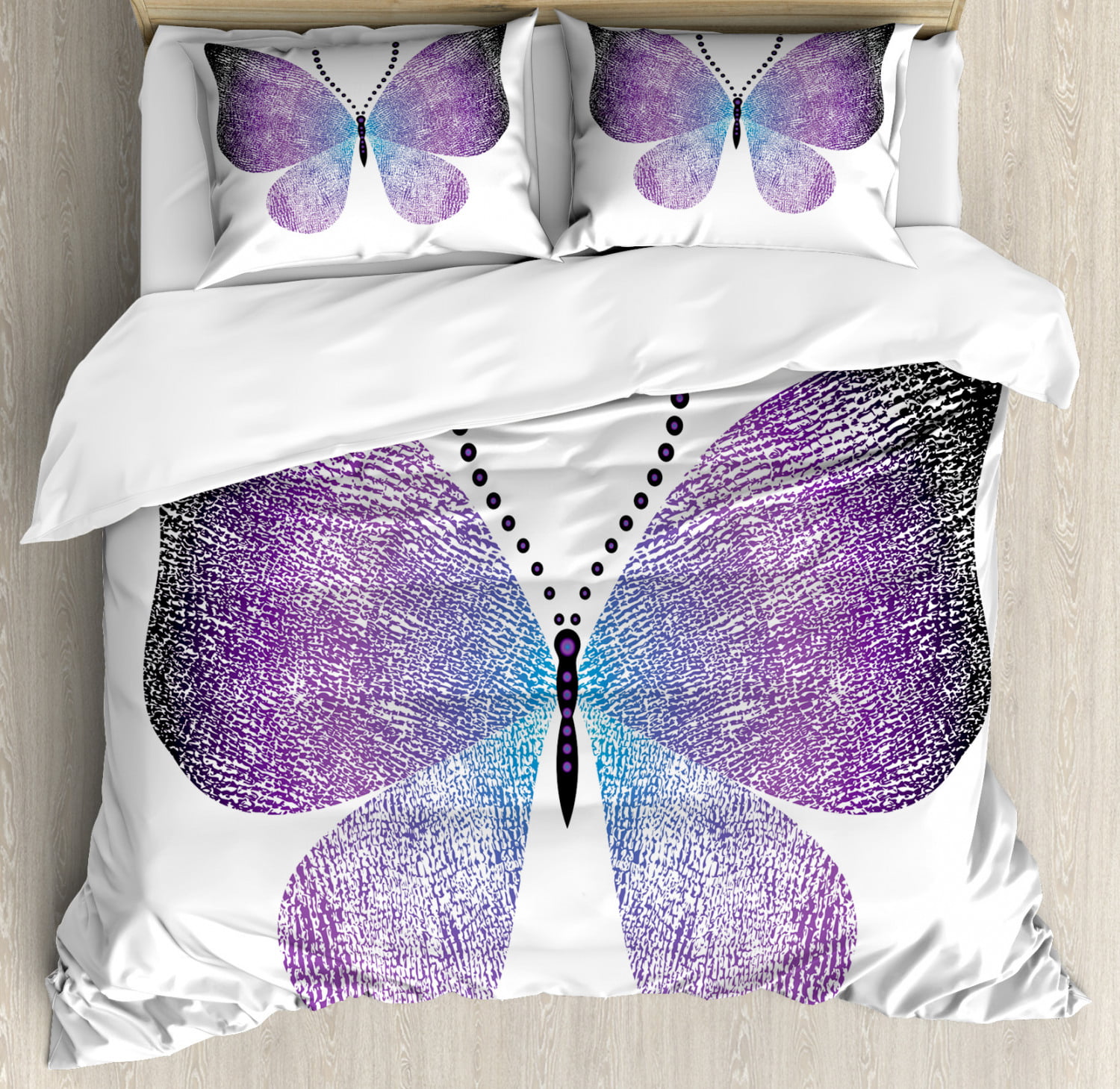 Luxury 6pc Plum Purple Ombre Duvet Cover Bedding Set AND Decorative Pillows